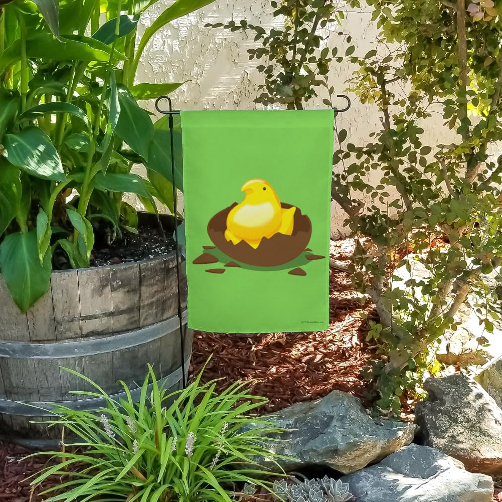 Peeps Hatching from Chocolate Easter Egg - Spring Garden Decoration, Outdoor Yard Flag for Easter Decorations, Holiday Party & Seasonal Home Decor
