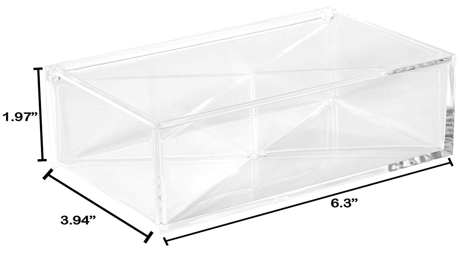 Hammont 24-Pack Clear Acrylic Storage Boxes - 6.3