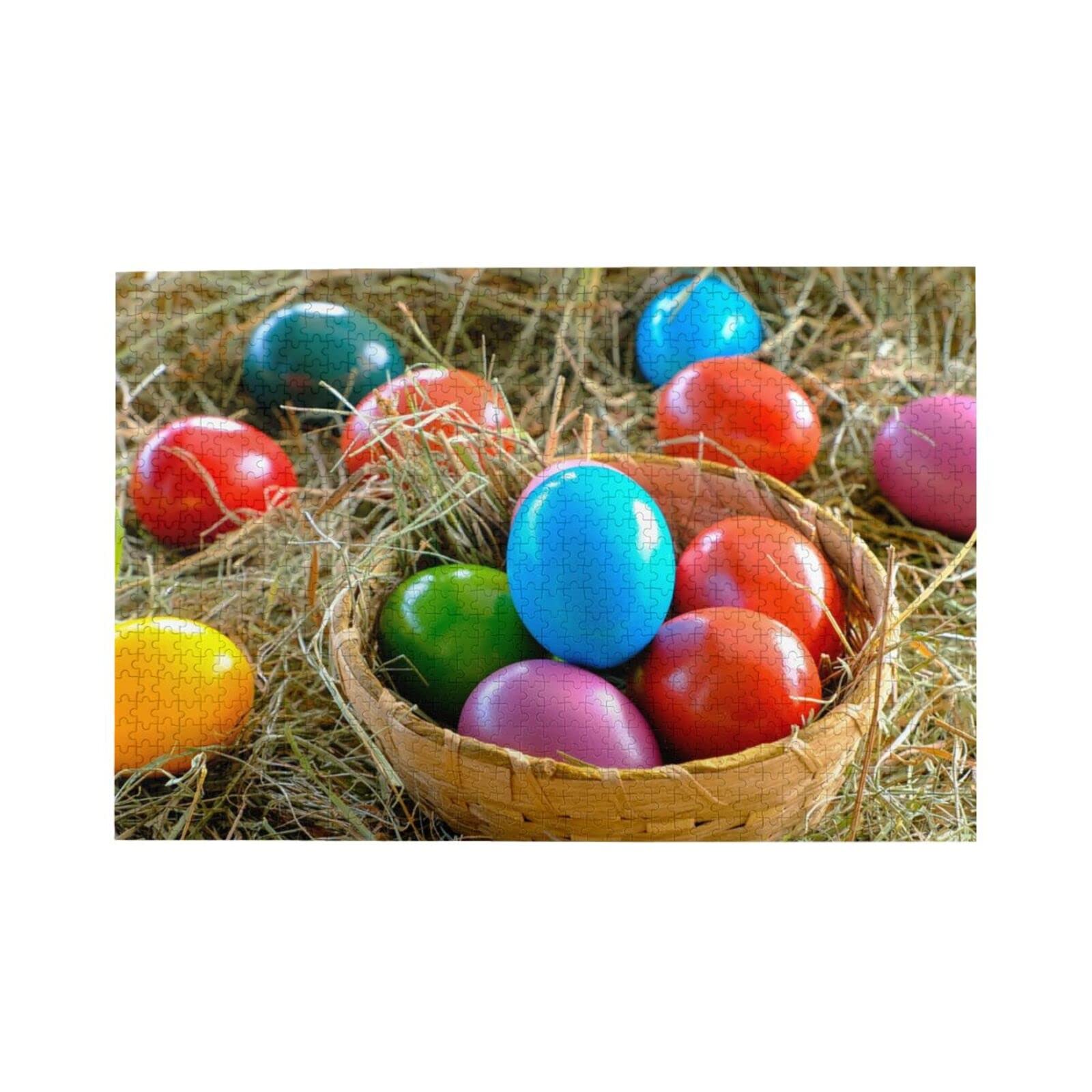 1000-Piece Easter Eggs Themed Wooden Jigsaw Puzzle - Fun & Challenging Puzzle Game for Kids Ages 6+ and Adults - Perfect for Family Game Night & Easter Celebrations