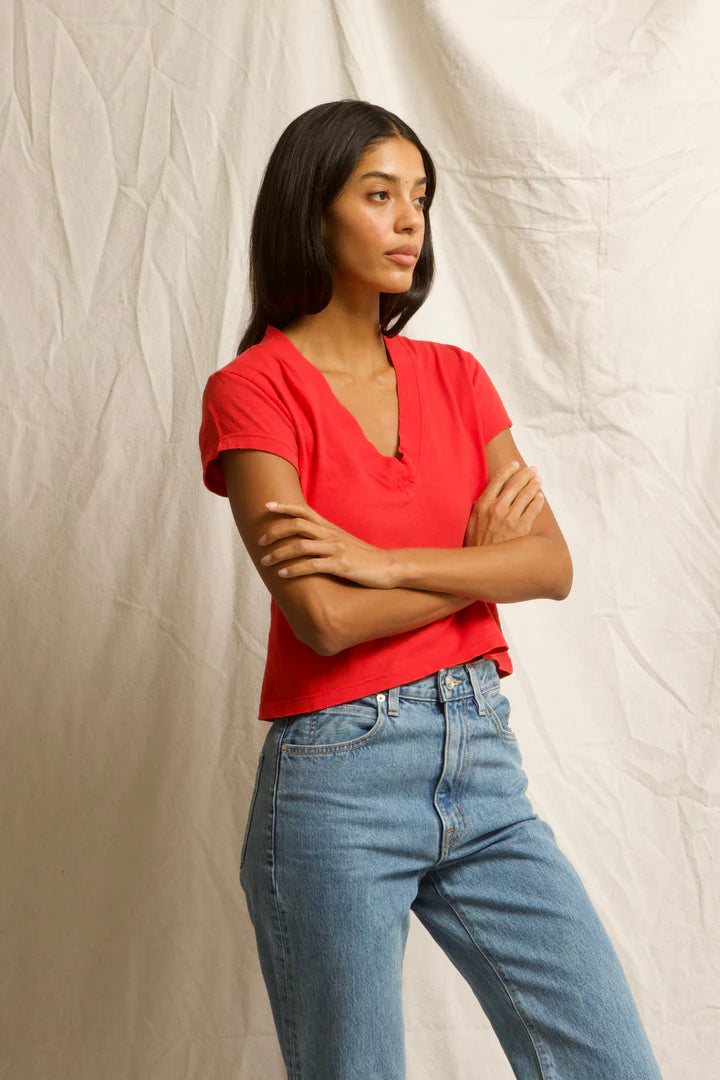 V-Neck T-Shirt for Women - Soft Cotton Comfort Fit Casual Tee - Perfect for Everyday Wear, Workout & Layering