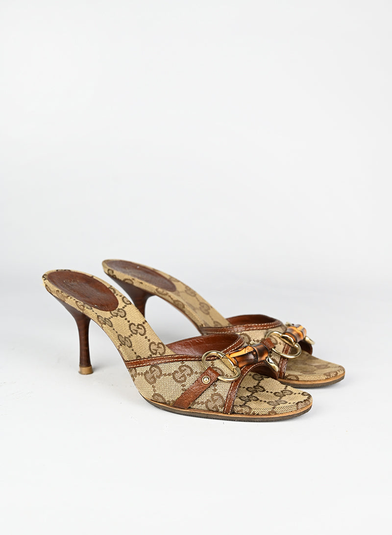 Gucci Sabot Monogram Fabric Slippers - Size 38 | Luxury House Shoes for Women | Perfect for Home, Spa & Indoor Comfort