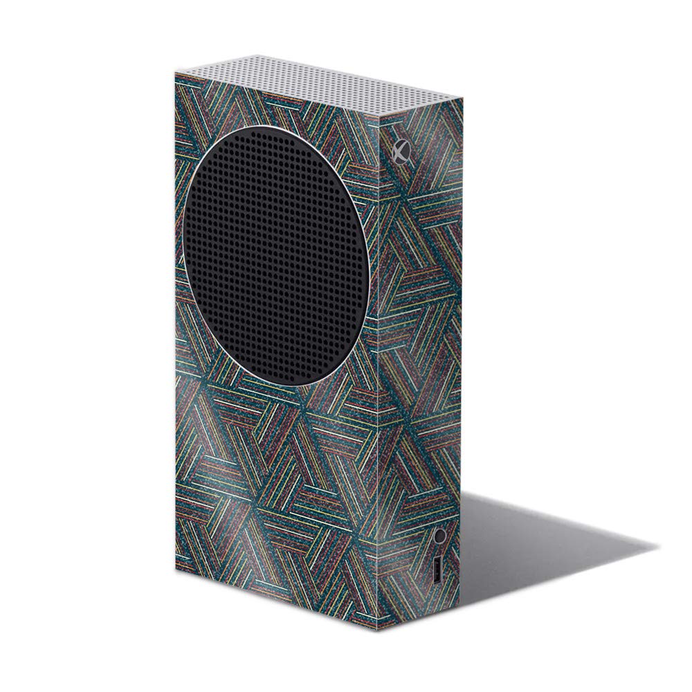 MightySkins Glossy Glitter Skin for Xbox Series S - Triangle Stripes Design | Durable High-Gloss Protective Cover | Easy to Apply & Remove | Made in USA | Perfect for Gaming, Customization & Gift Giving