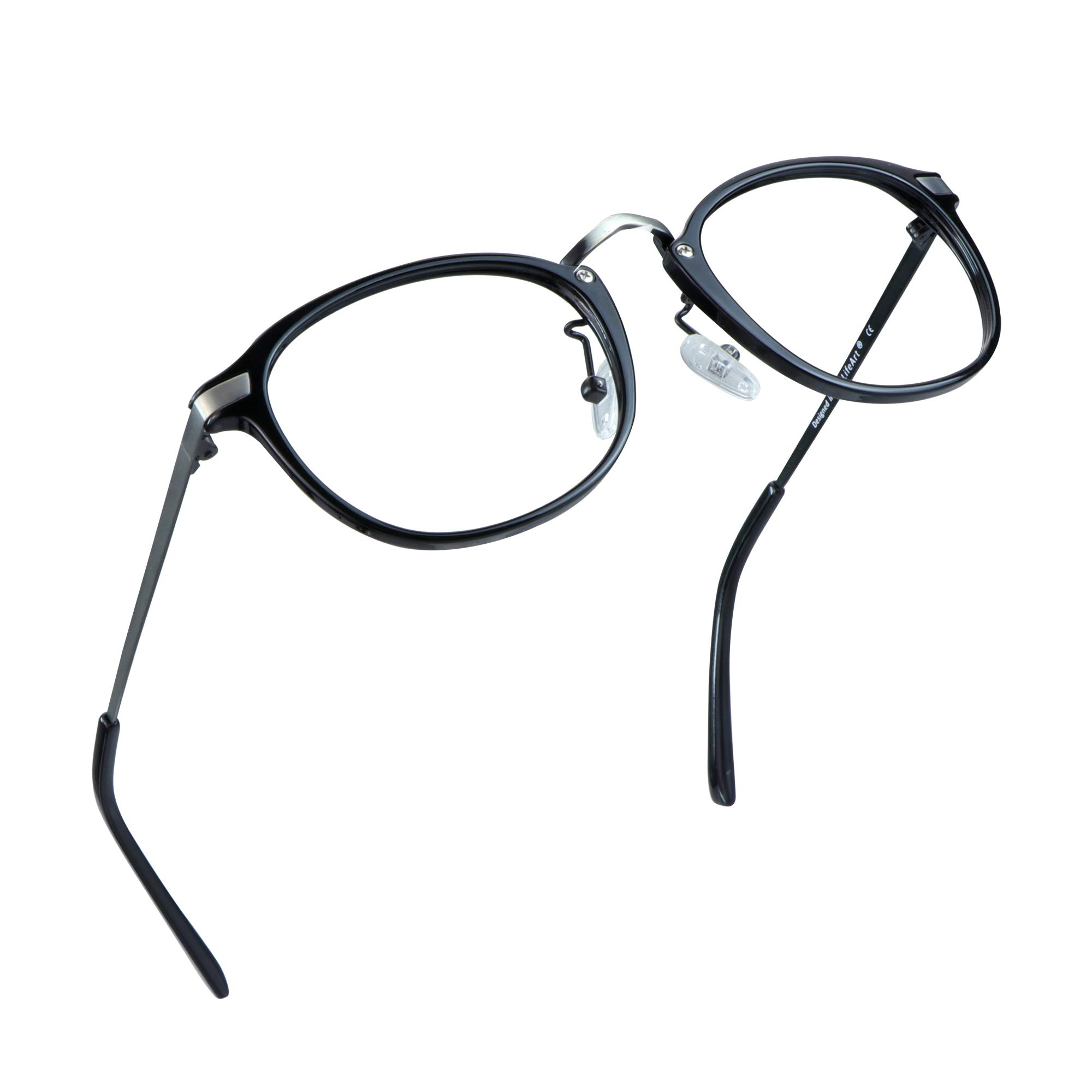 LifeArt Blue Light Blocking Glasses - Anti Eyestrain Computer Reading Glasses for Women & Men - Gaming & TV Glasses with Anti Glare (Black, +0.75 Magnification) - Perfect for Office Work, Online Classes & Nighttime Screen Use