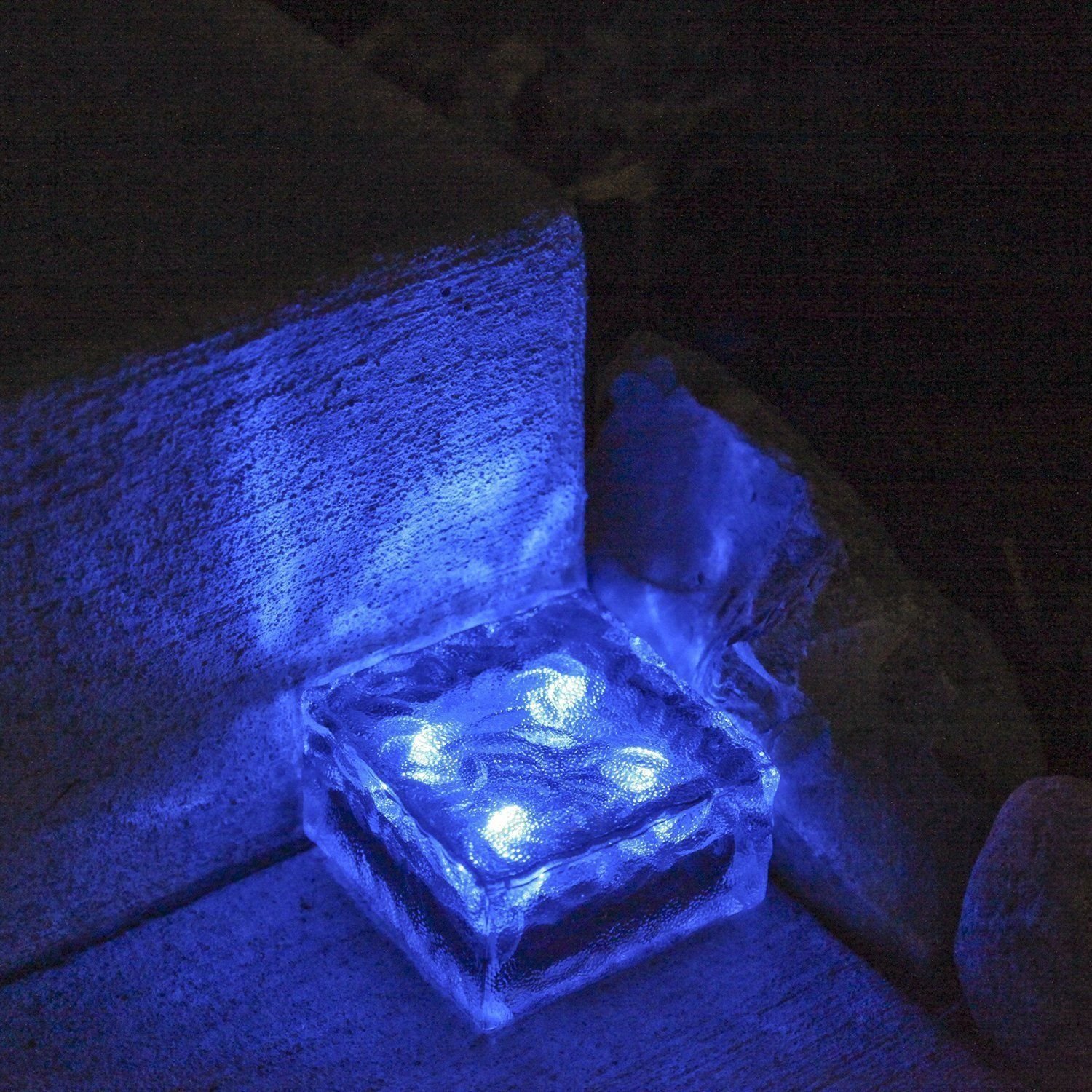 Solar LED Path Lights - Waterproof Frosted Glass for Garden & Pathway (4-Pack, Blue) - Outdoor Decoration & Landscape Lighting