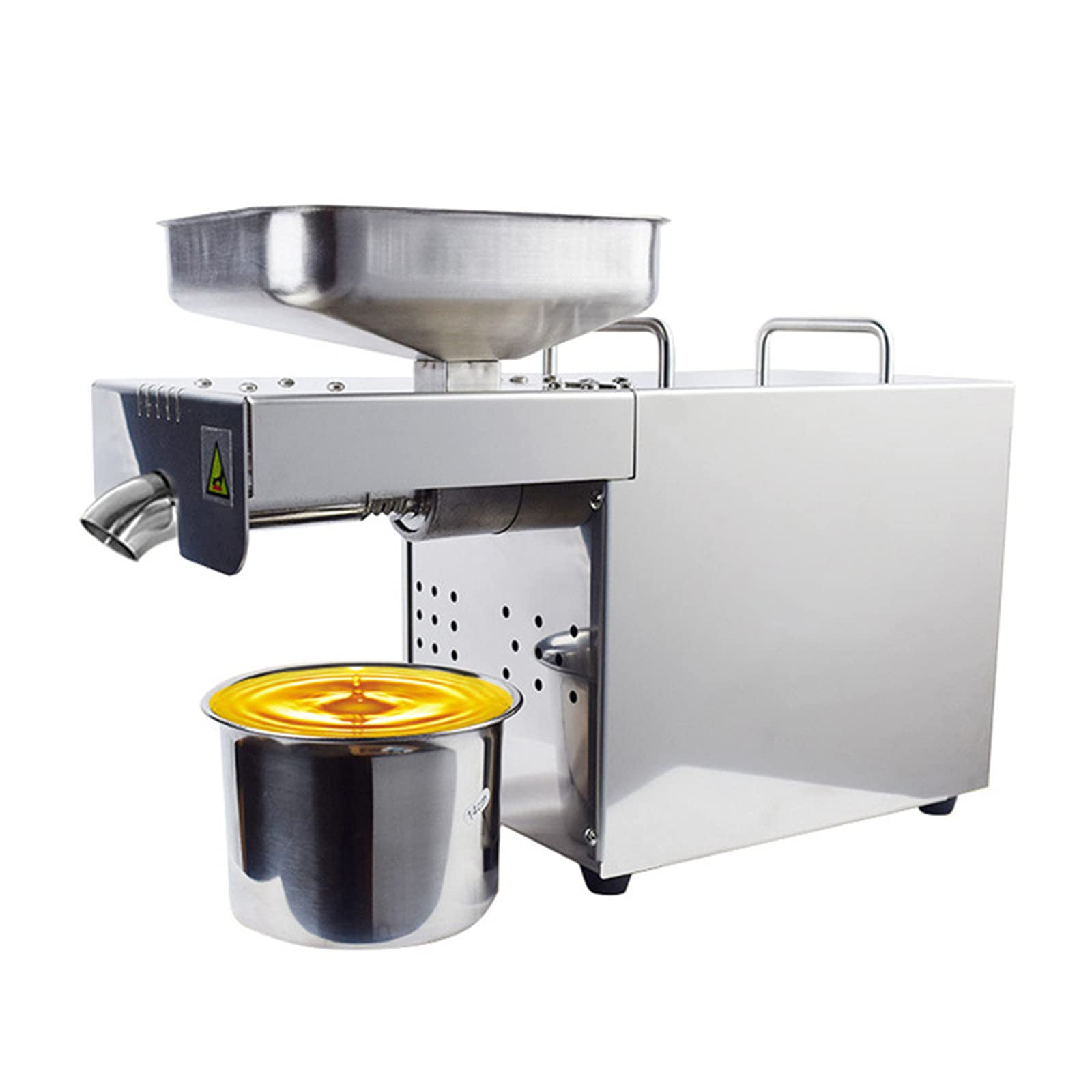500W 220V Intelligent Temperature Control Stainless Steel Oil Press Machine - Cold & Hot Press Oil Extractor for Peanuts, Almonds, Sesame - Perfect for Home Kitchen & Commercial Use