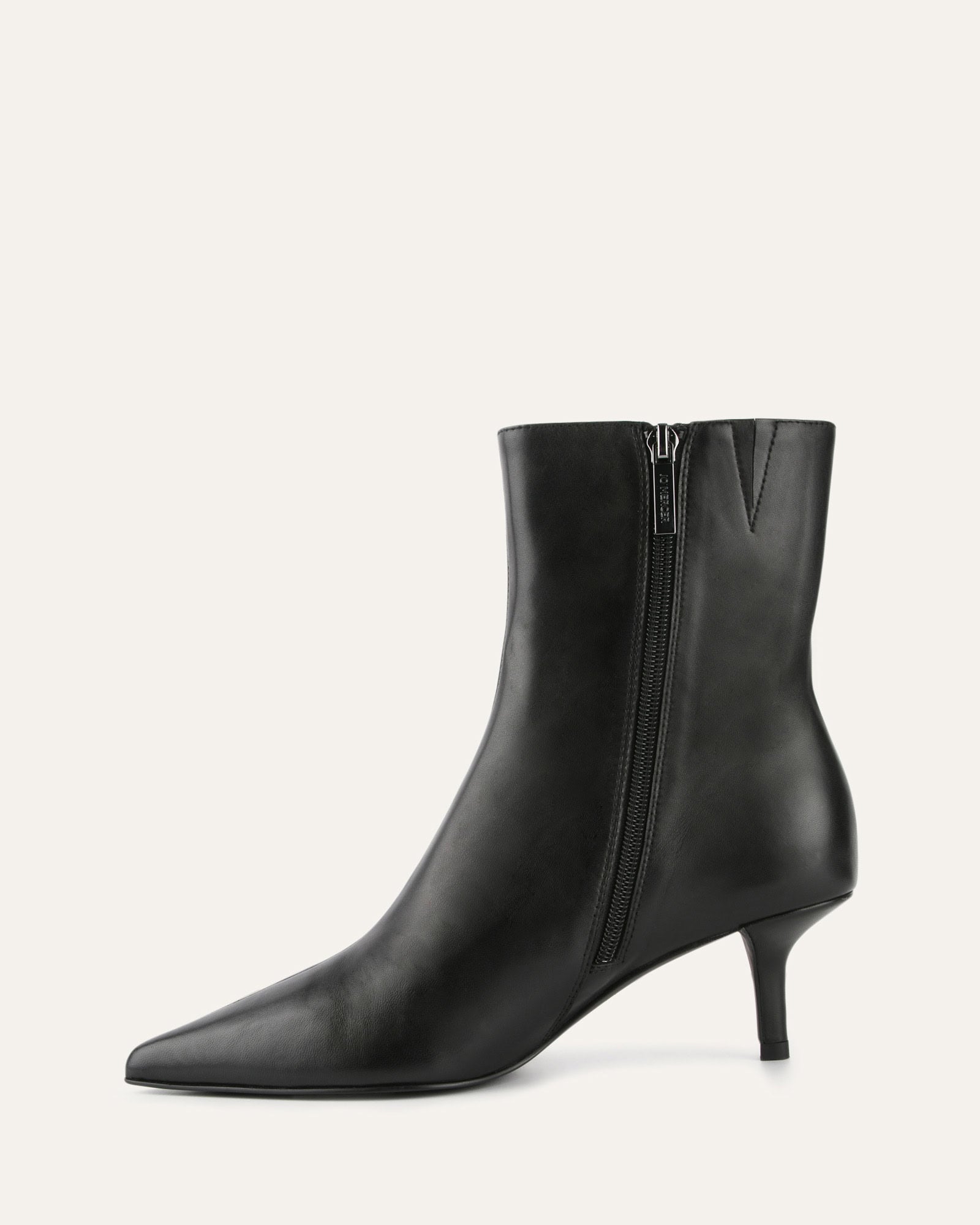 WINNIE Women's Black Leather Mid Ankle Boots - Stylish & Comfortable for Casual Wear, Office & Outdoor Activities