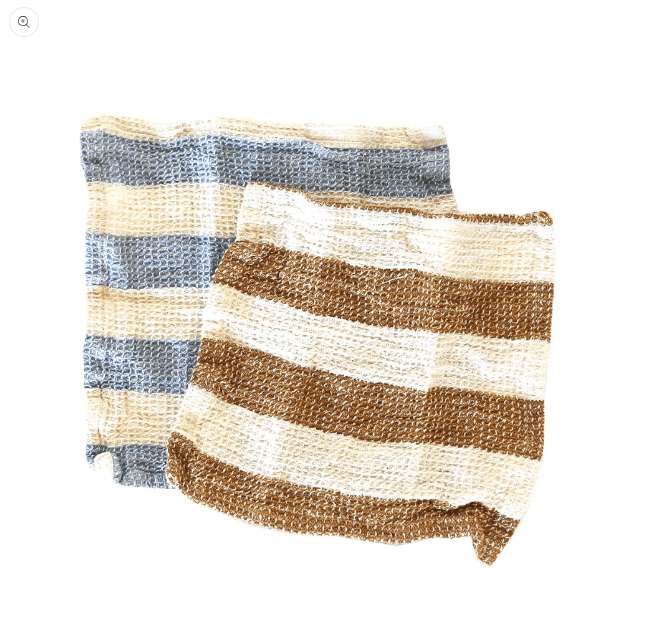 Premium Stripe Waffle Dish Cloths Set of 2 - Super Absorbent & Quick-Drying Kitchen Towels for Washing Dishes, Cleaning Countertops & Household Chores