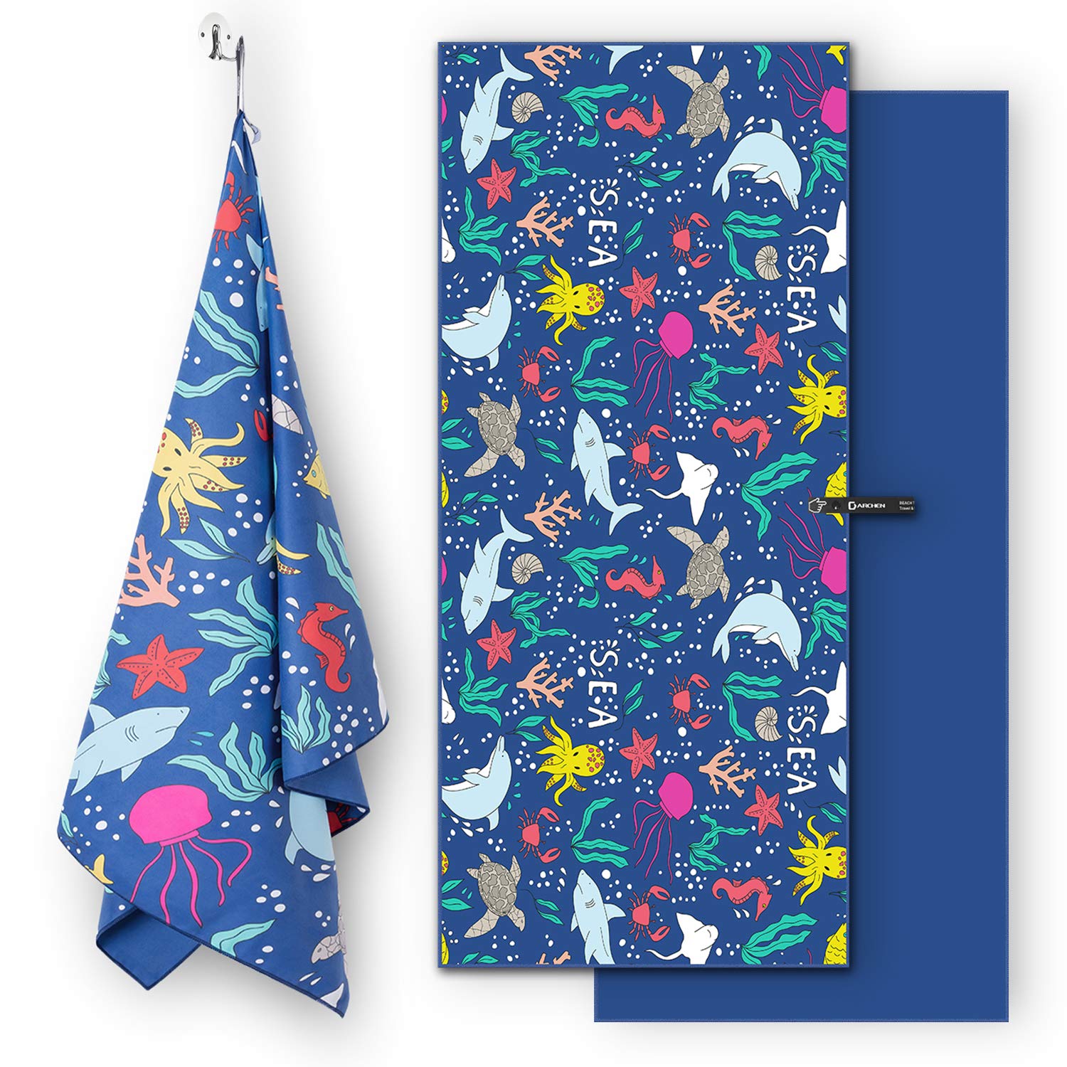 **DARCHEN Oversized Microfiber Beach Towel - Quick Dry, Sand Free, Extra Large (70x35