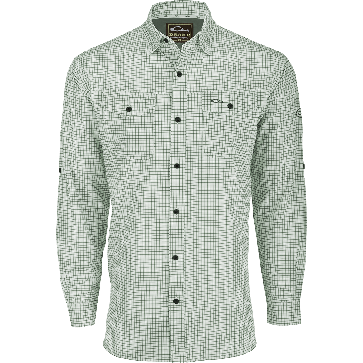 Men's Travel Mini Grid Button Down Long Sleeve Shirt - Casual Comfort for Outdoor Adventures & Business Trips