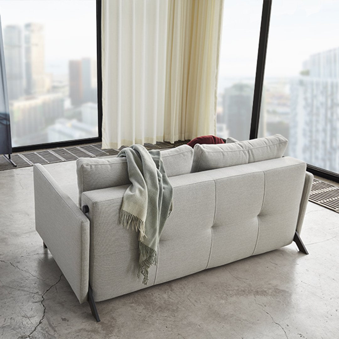Luxury Cubed 02 Queen Size Sofa with Arms - Modern Comfortable Sectional Couch for Living Room, Lounge & Home Theater Seating