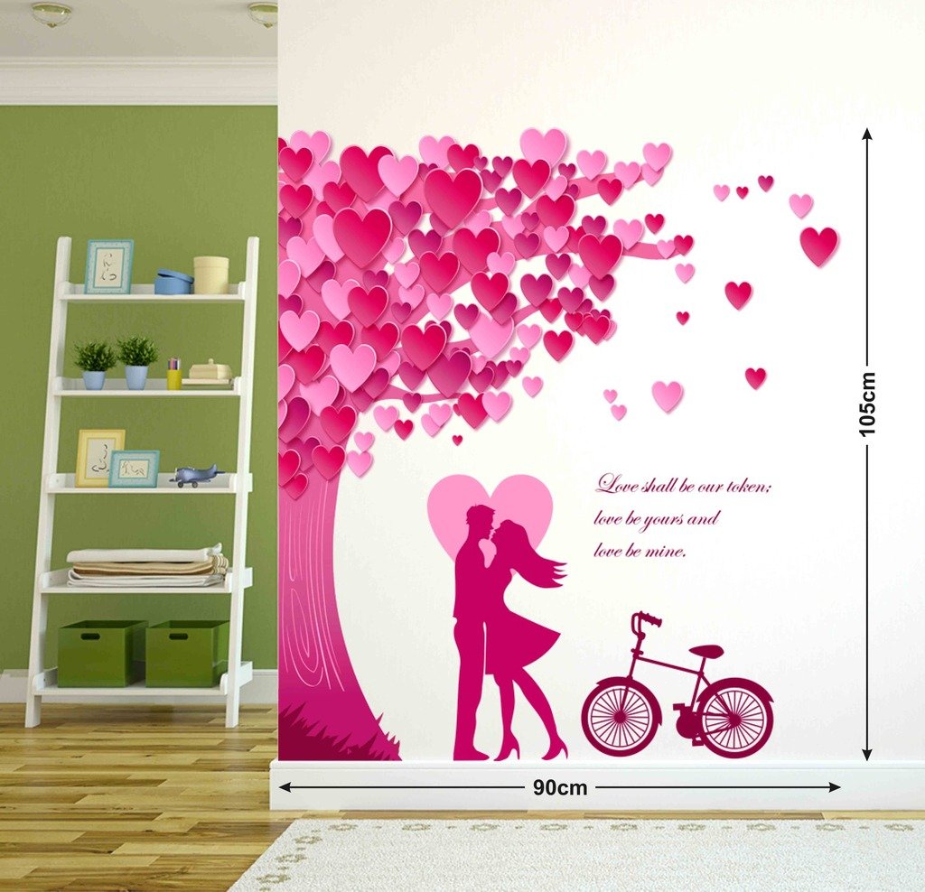 Romantic Couple Wall Stickers for Bedroom Decor - Valentine's Day Love Theme Peel and Stick Decals - Perfect for Home, Dorm & Gift Giving
