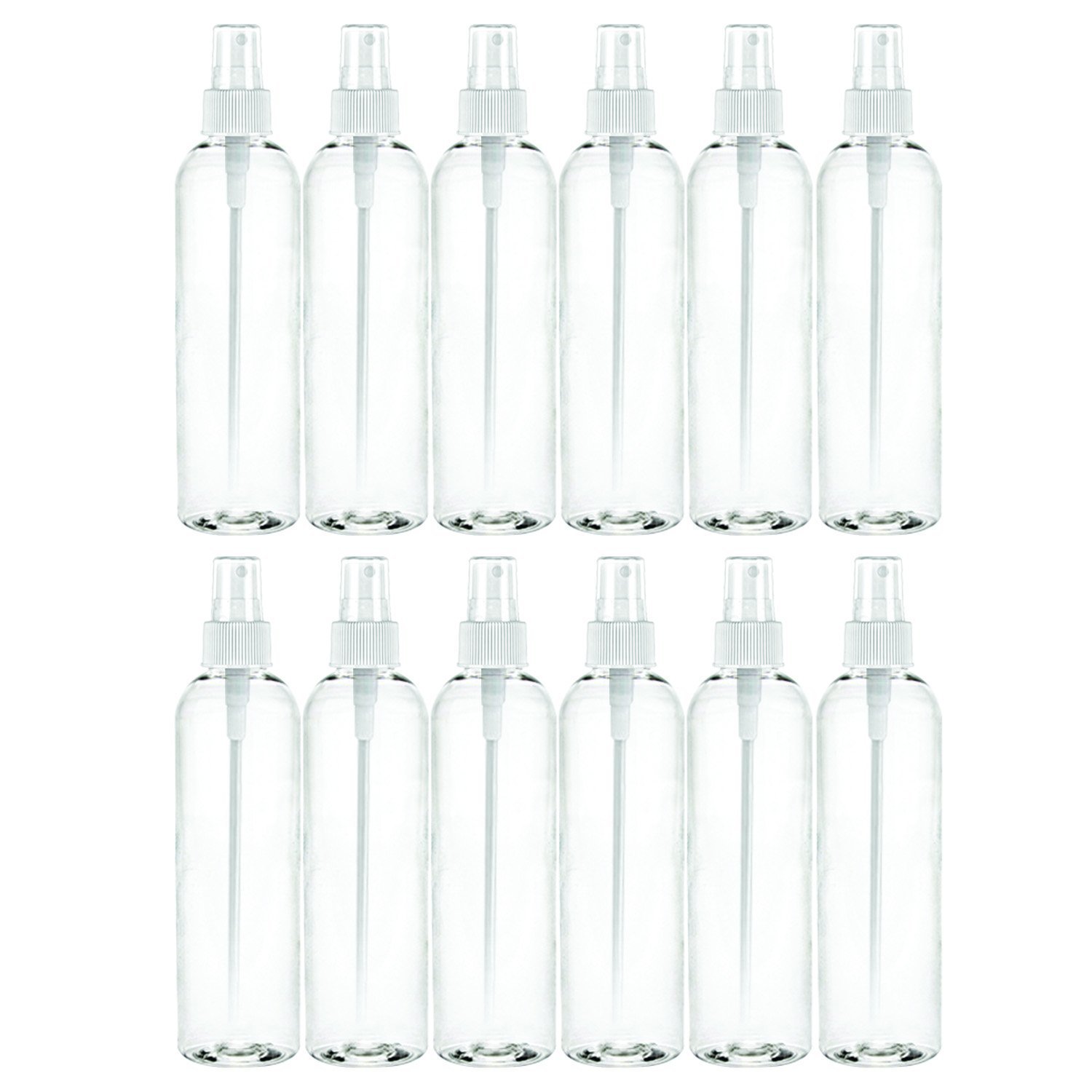 4 oz Fine Mist Spray Bottles - BPA Free PET Plastic for Essential Oils & Cosmetics - Travel & Home Use (Pack of 12)