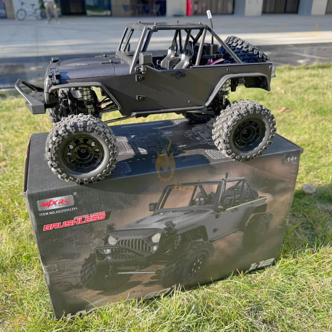 MJX Hyper Go H12Y 1/12 Scale High Speed RC Car - 3650 Brushless Motor, Aluminum Alloy Chassis, Off-Road Remote Control Truck - Perfect for Backyard Racing & Off-Road Bashing