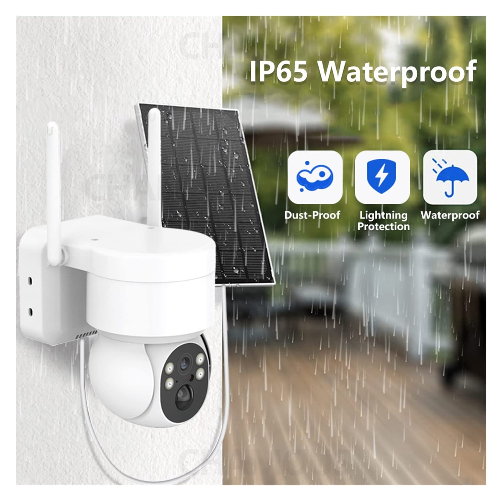 SilteD 2.5K 4MP Solar Security Camera Outdoor - Wireless WiFi IP Surveillance Camera with 128GB SD Card, Weatherproof, Long Battery Life for Home & Business Protection | Ideal for Backyard, Garage & Property Monitoring