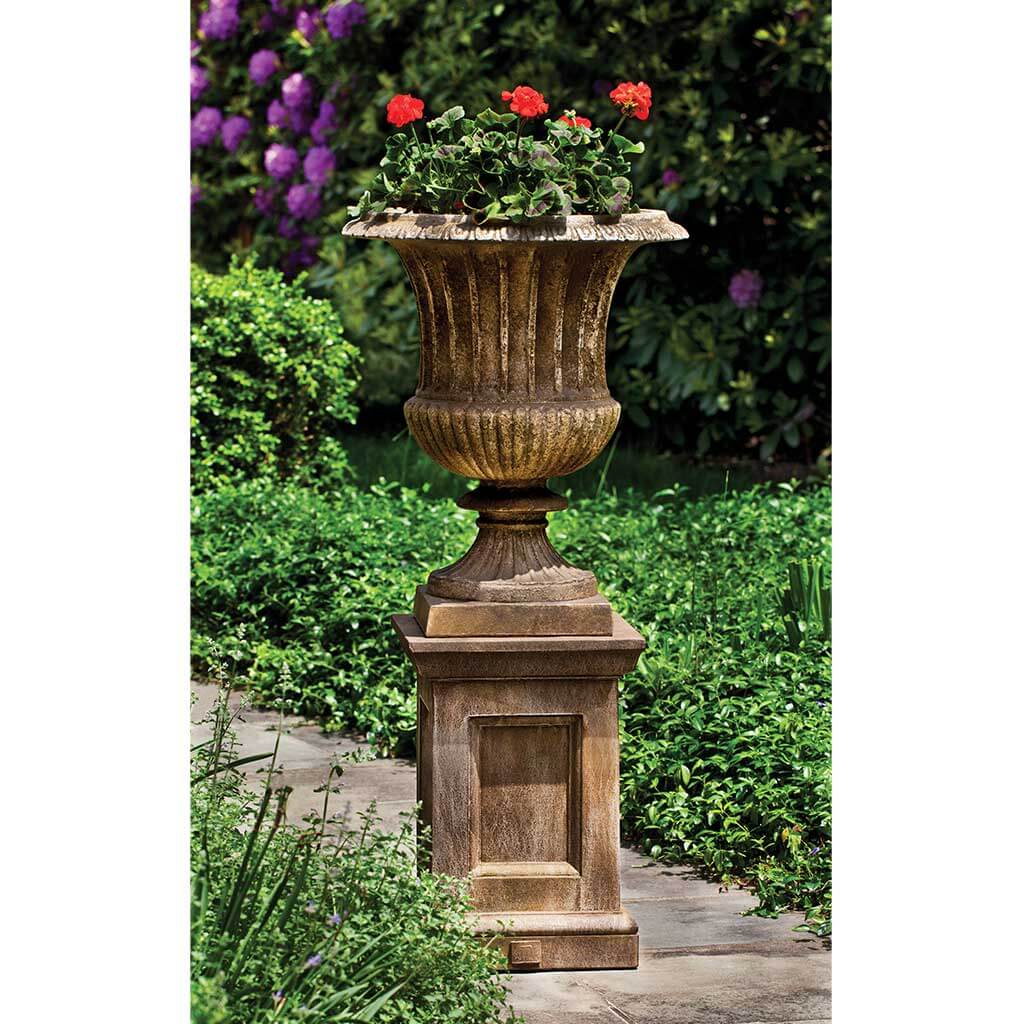 Campania International Smithsonian Classical Urn with Barnett Pedestal - Elegant Garden Decor for Outdoor & Indoor Use - Perfect for Patios, Entryways, and Home Decor