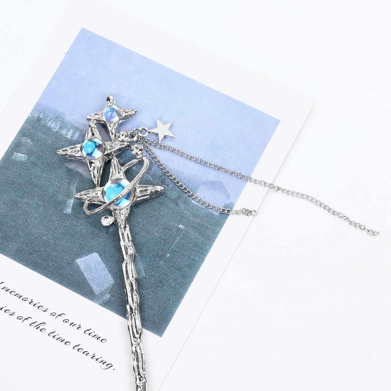 8Pcs Retro Crystal Pearl Silver Hair Sticks with Pendants - Chinese Hanfu Hair Forks, Cloud Star Lotus Hairpins for Women, Bun Updo Holders - Perfect for Weddings, Cosplay & Traditional Asian Hairstyles