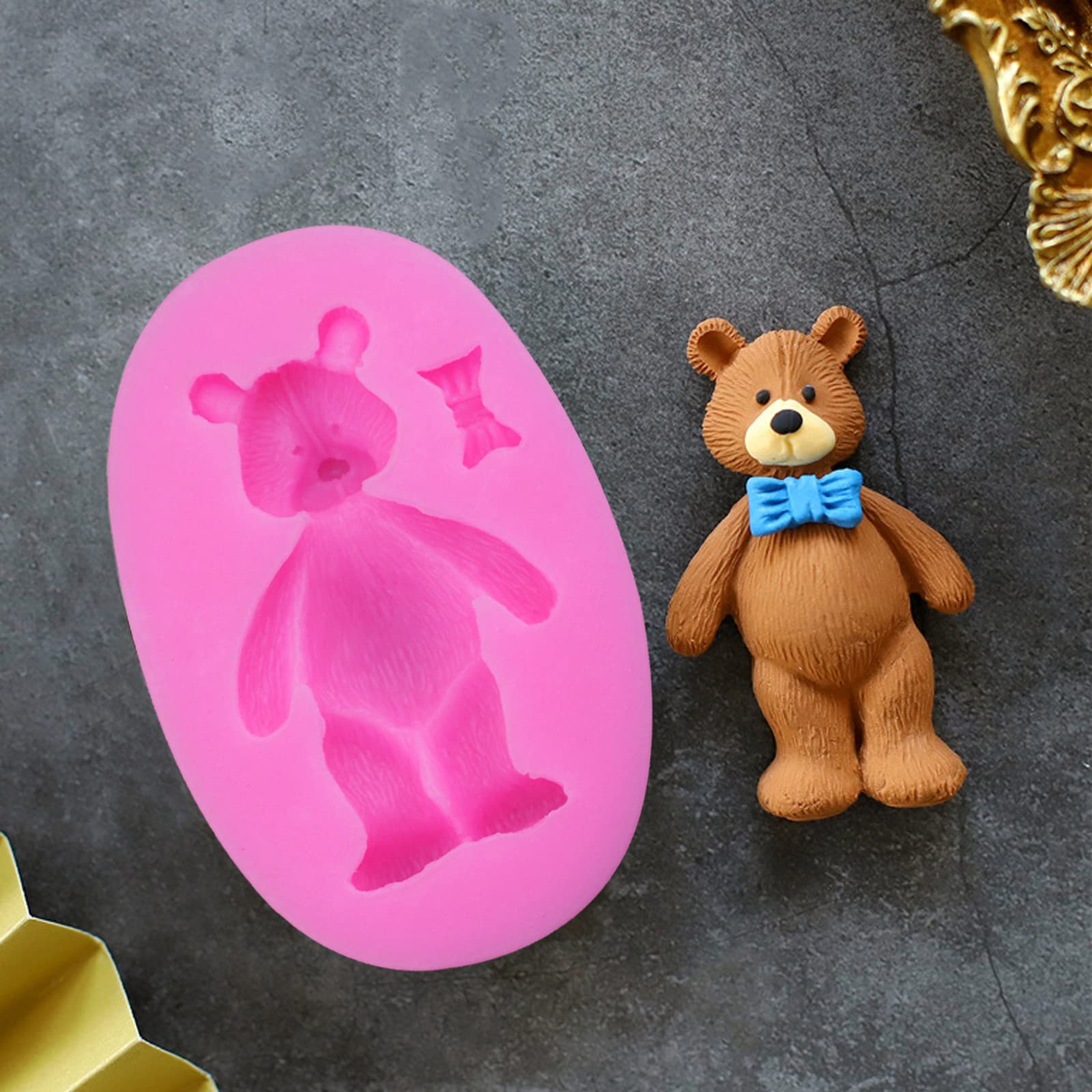 5-Piece Bear Silicone Mold Set - Valentine's Day Chocolate & Fondant Molds for Candy, Gum Paste, Polymer Clay - Perfect for Cake Decorating, DIY Crafts & Baking Gifts