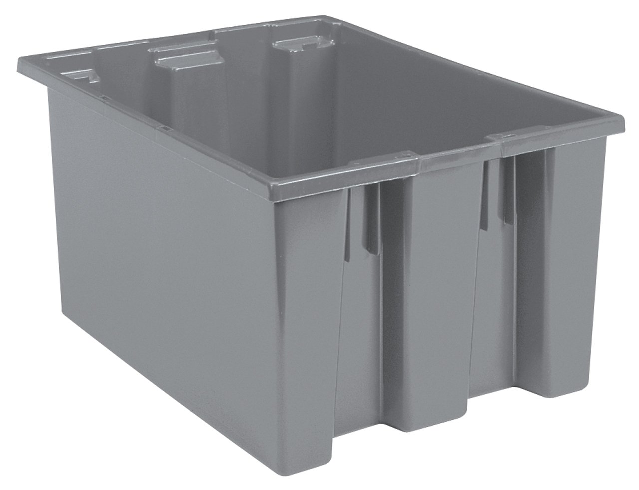 Akro-Mils 35230 Stackable Plastic Storage Bins - 3-Pack Gray Nesting Containers (23.5