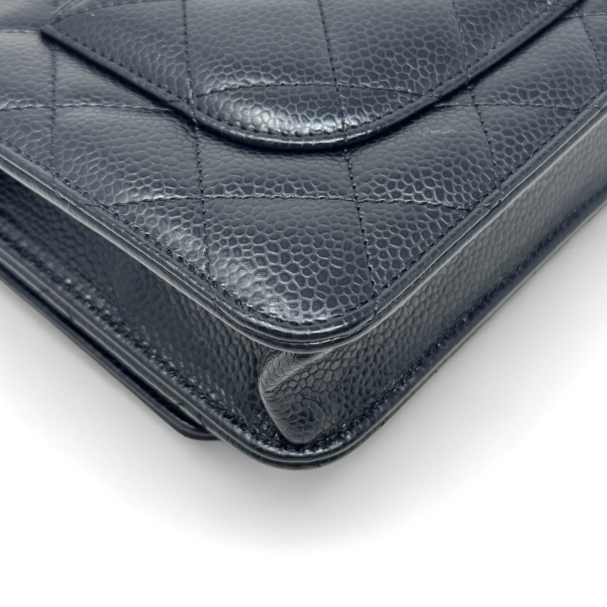 Chanel Black Quilted Caviar Leather Wallet On Chain Crossbody Bag - Perfect for Evening Out & Daily Use