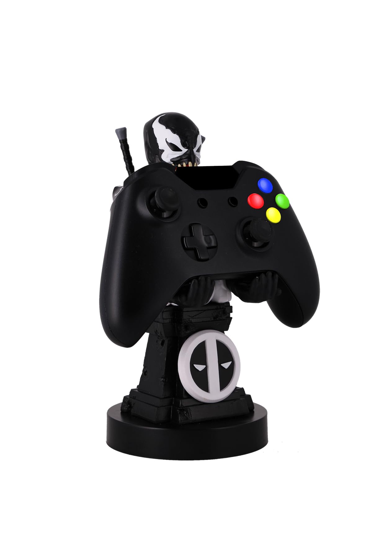 Deadpool Venom Back in Black Gaming Controller & Phone Stand - Officially Licensed Cable Guys Figure for PS5, Xbox & Mobile Gaming Setup | Perfect for Game Room Decor & Desk Organization