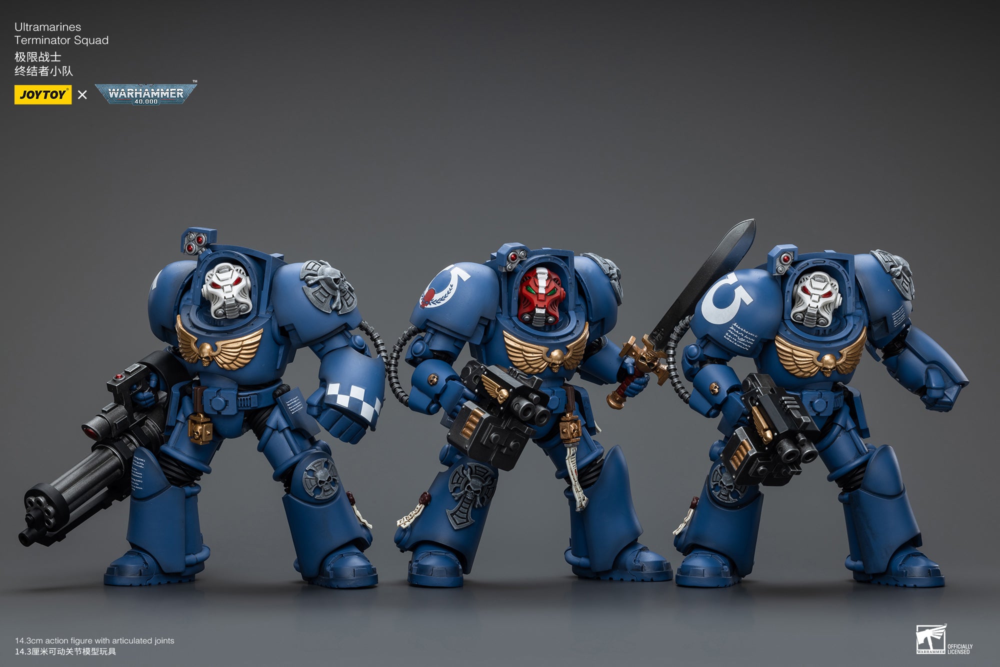 JOYTOY 1/18 Scale Warhammer 40K Ultramarines Terminator Squad Action Figures - Collectible Miniatures for Tabletop Gaming & Display