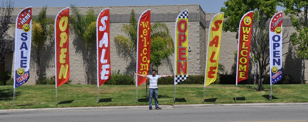 Premium Car Wash Advertising Feather Banner Swooper Flag with Pole Kit & Ground Stake - Purple & Gold | Eye-Catching Business Promotion for Car Detailing, Auto Shops & Gas Stations