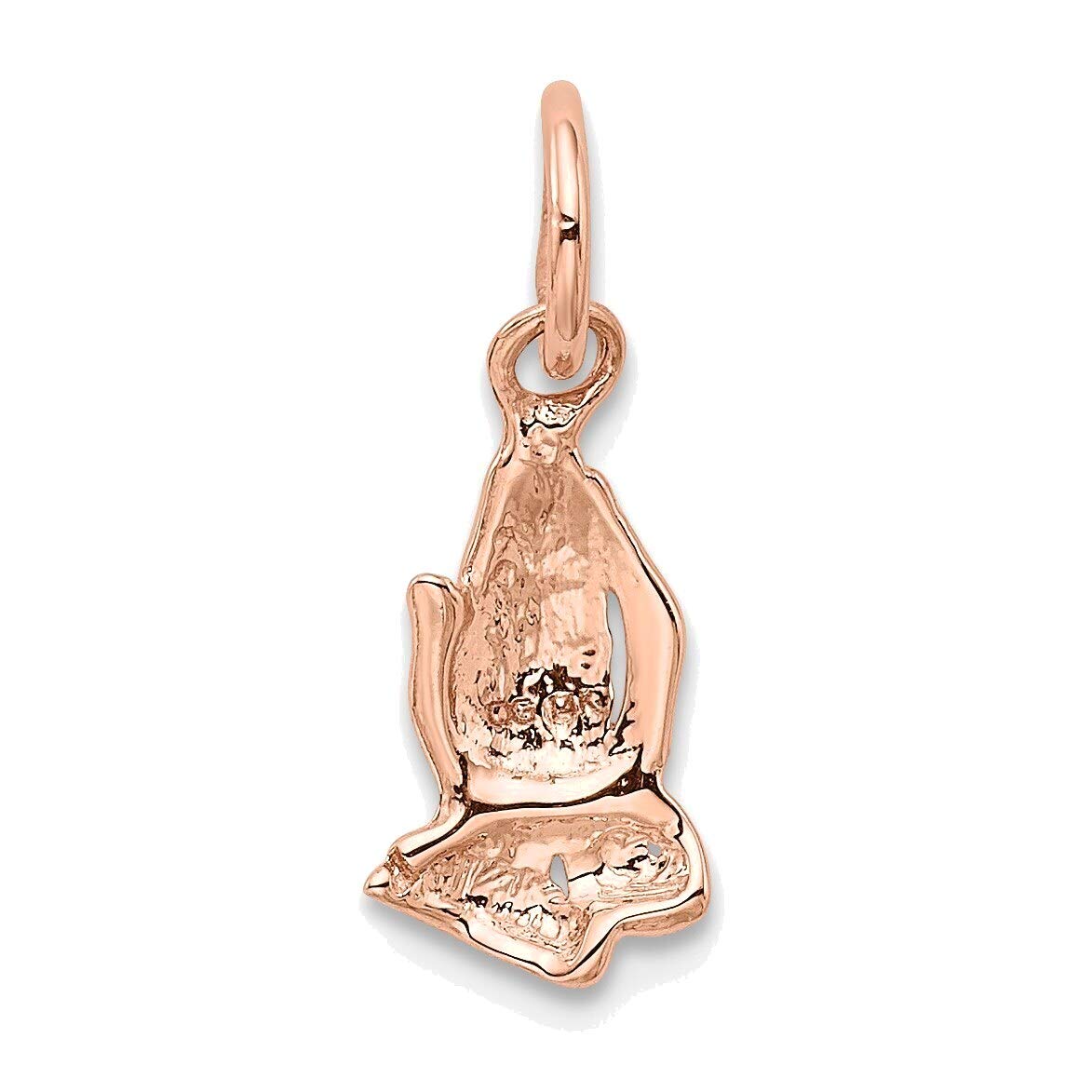 Bonyak 14K Rose Gold Praying Hands Charm Pendant Necklace - Religious Jewelry for Women, Inspirational Gift for Baptism, First Communion & Faith-Based Occasions
