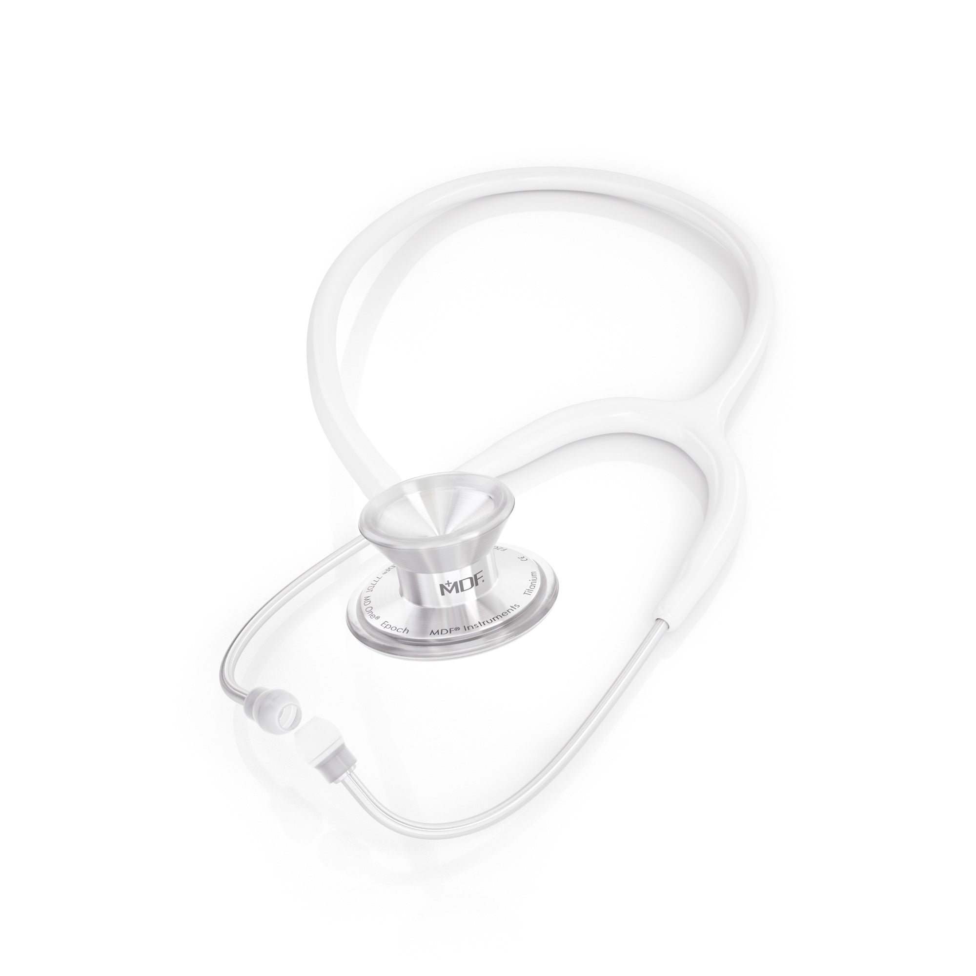 MD One® Epoch® Titanium Adult Stethoscope - White - Premium Medical Stethoscope for Doctors, Nurses & Healthcare Professionals - Ideal for Clinical Use, Patient Exams & Emergency Care