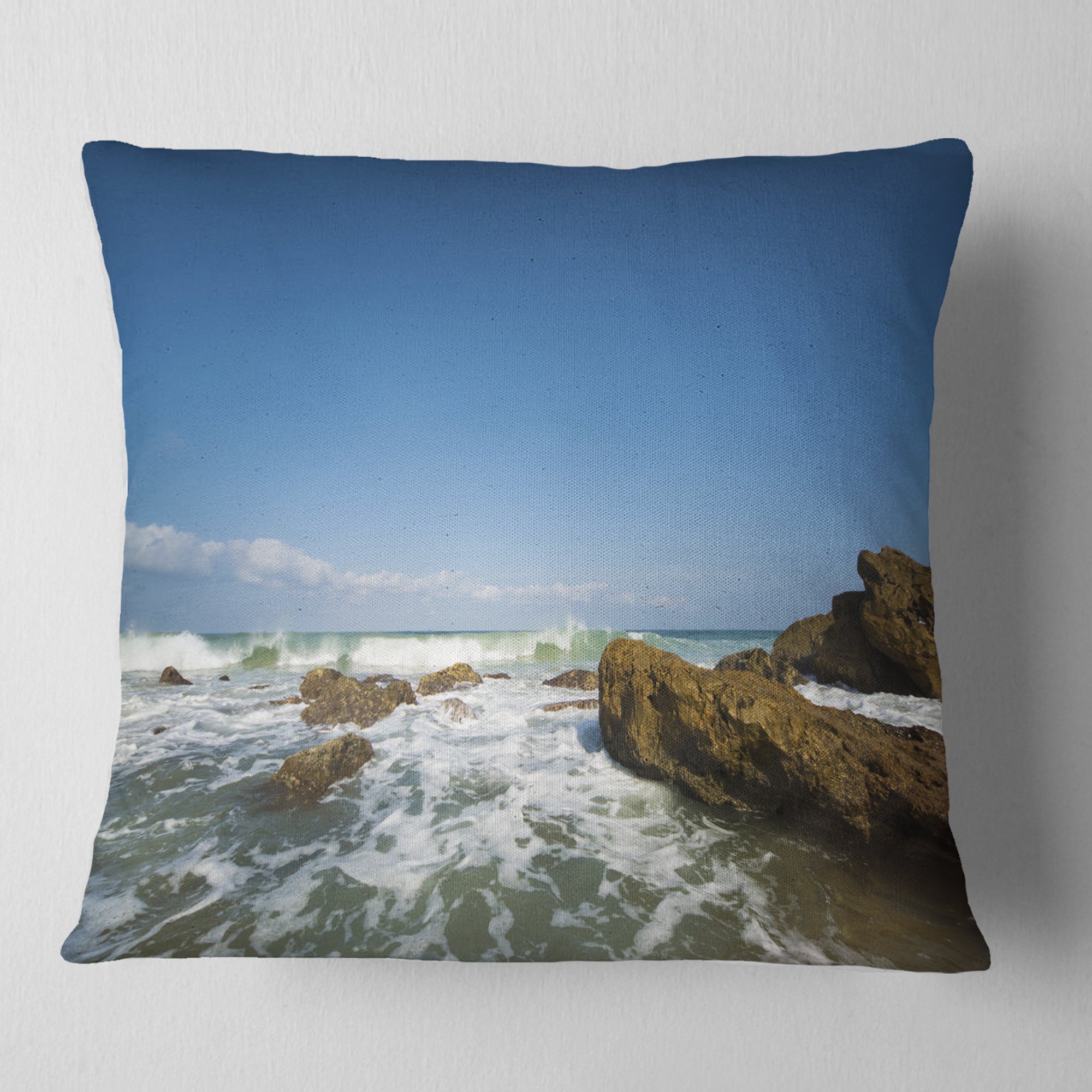 DesignQ CU7669 Soft White Decorative Throw Pillow Cushion 18x18 Inches for Sofa, Bed & Home Decor - Perfect for Living Room, Bedroom & Office