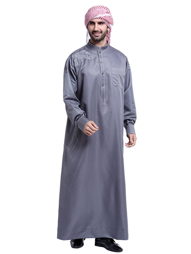 Premium Middle Eastern Arab Thobe for Men - Traditional Islamic Robe for Prayer, Eid & Special Occasions