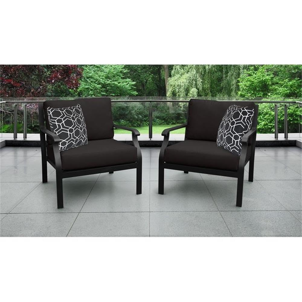 TK Classics Kathy Ireland Madison Ave. 2-Piece Aluminum Patio Furniture Set in Black - Outdoor Dining Set for Garden, Poolside & Backyard Relaxation
