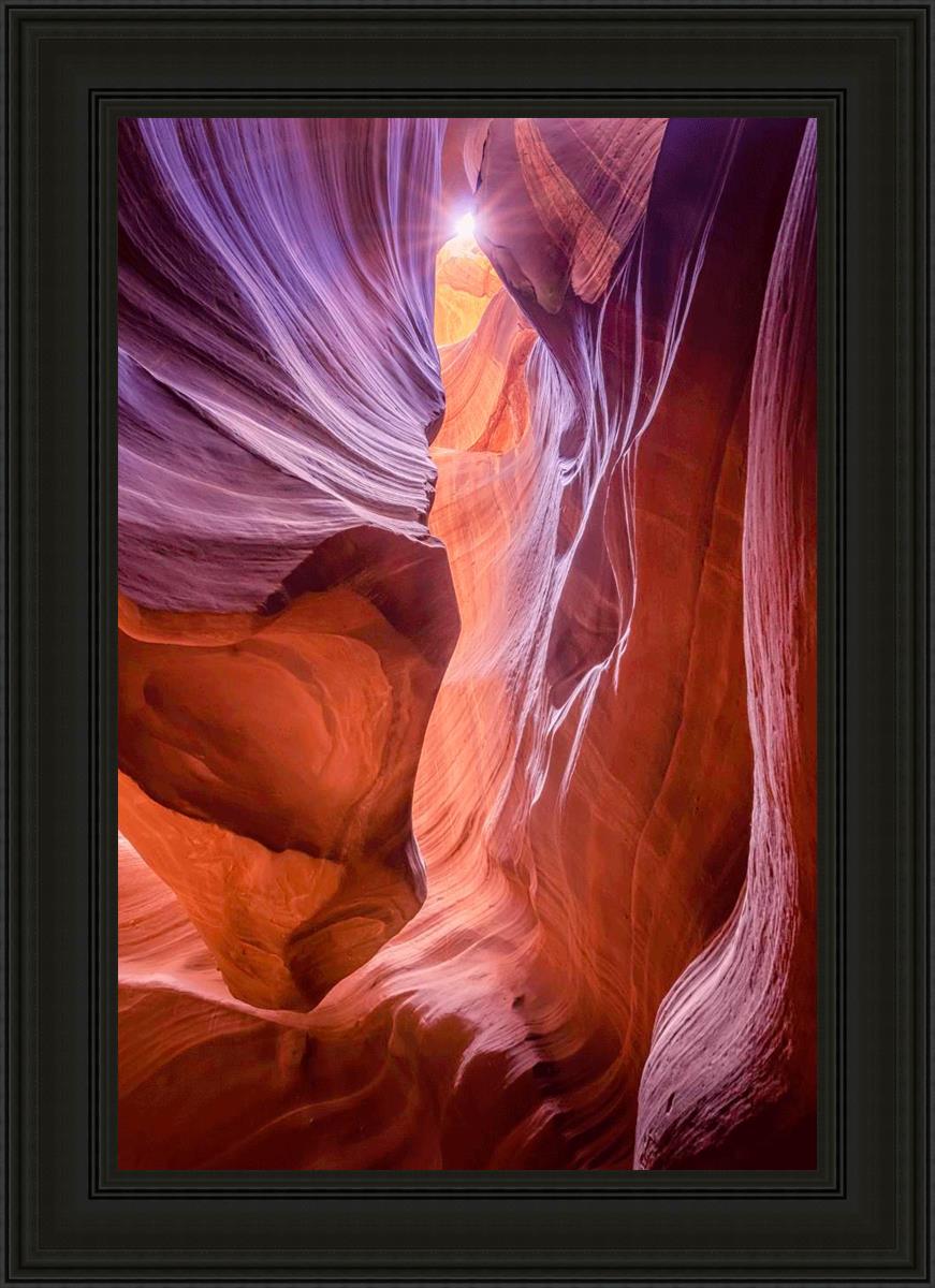 Antelope Canyon Sunburst Wall Art - Stunning Desert Landscape Photography Print for Home & Office Decor | Perfect for Living Room, Bedroom, or Gift
