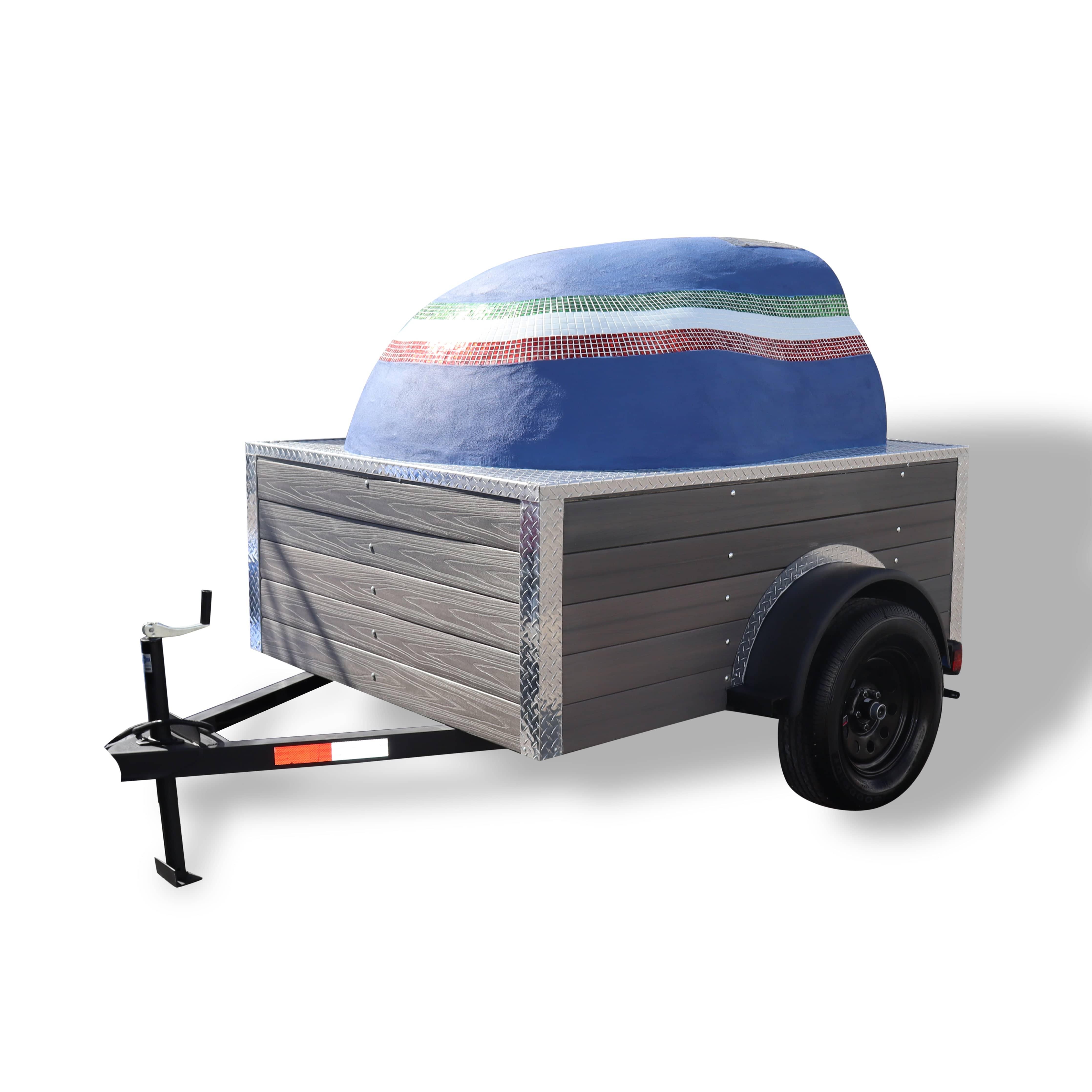 Portable Wood Fired Pizza Oven Trailer - Commercial & Outdoor Use for Catering, Events & Backyard Cooking