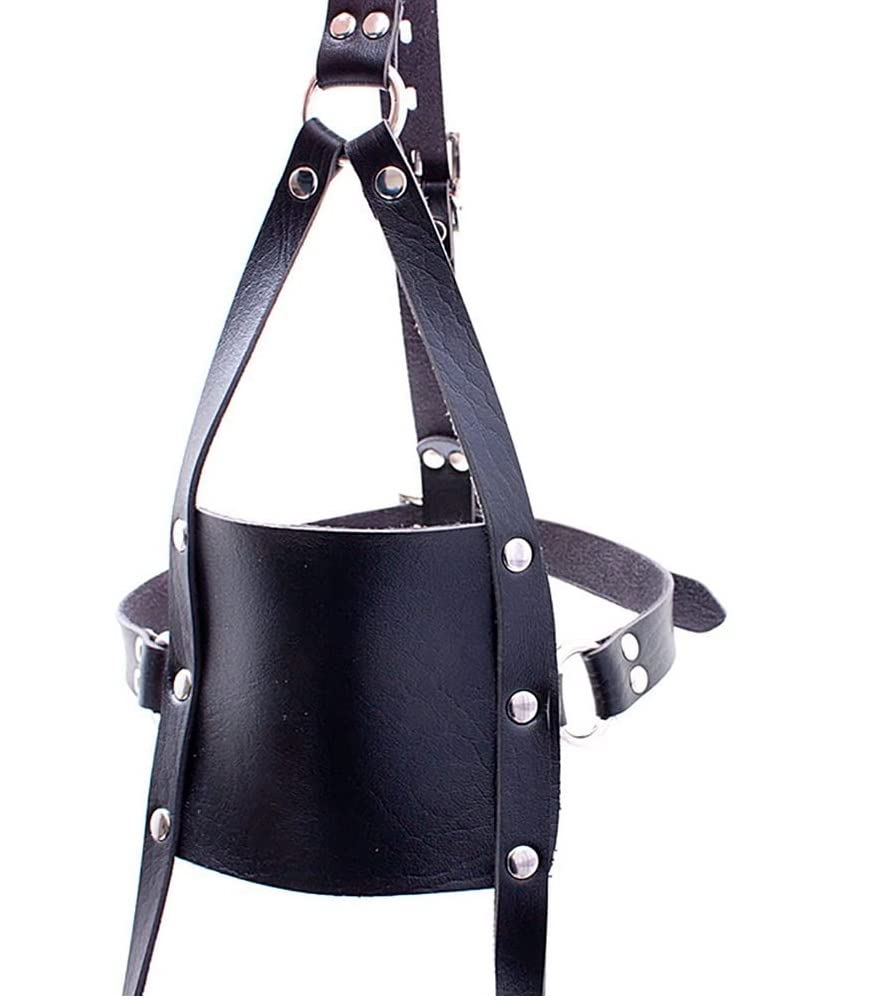 Adjustable Breathable BDSM Bondage Head Harness with Mouth Ball Gag - Black Adult Restraint Mask for Submissive Play - Perfect for Roleplay, Sensory Deprivation & Kinky Sex Toys (One Size Fits All)
