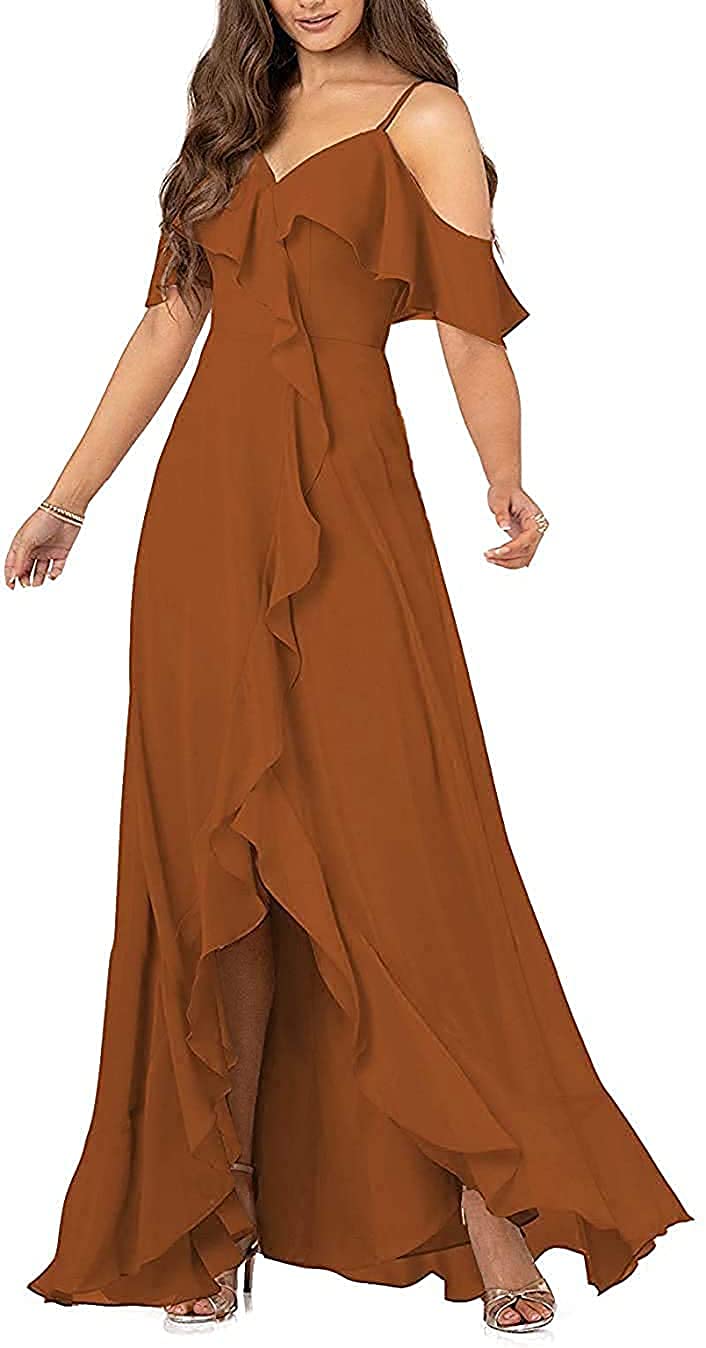 Elegant Long Bridesmaid Dresses for Women - Off Shoulder Spaghetti Strap Prom Party Gown - Perfect for Weddings, Formal Events & Special Occasions