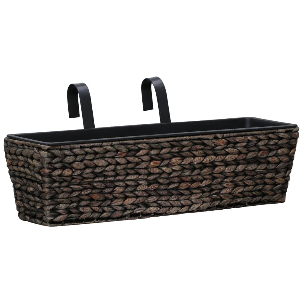 2-Pack Brown Water Hyacinth Indoor Planters with Removable Pots - 23.6
