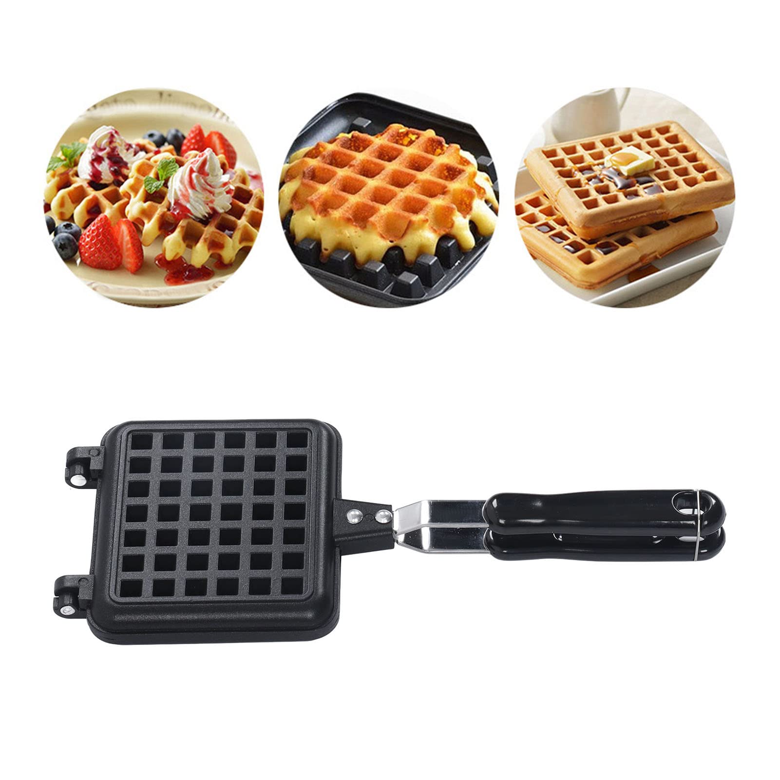 Nonstick Double-Sided Heart & Flower Waffle Maker - Perfect for Valentine's Day Breakfast, Romantic Brunch & Family Baking - Easy to Clean Baking Pan for Homemade Waffles, Pancakes & Desserts