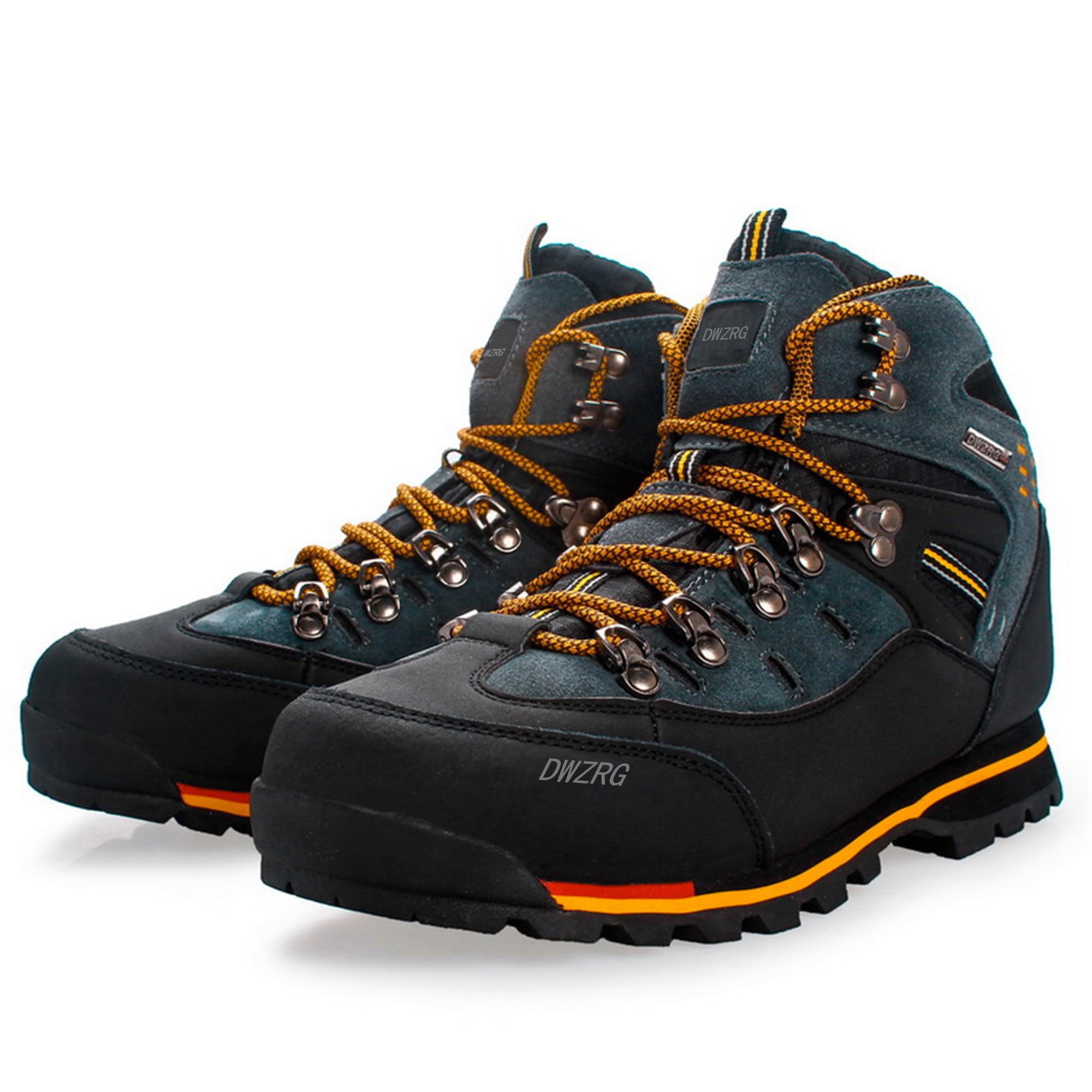 Men's Waterproof Leather Mid Hiking Boots - Non-Slip Lightweight Trekking Sneakers for Outdoor Adventures, Camping & Trail Walking