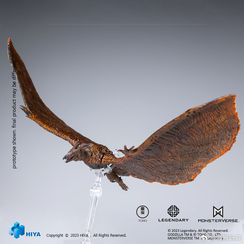 HIYA 7-inch Godzilla King of the Monsters & Rodan Flameborn Action Figure - Exquisite Collectible Toy for Movie Fans, Display & Gift