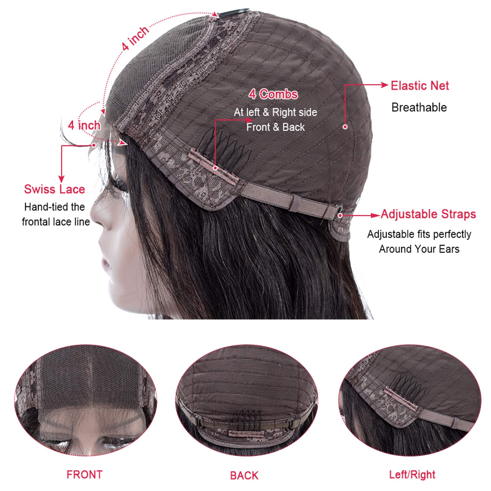 Short Bob Wigs for Black Women - 10 Inch Human Hair Lace Front Wigs with Frontal & Closure | Straight Bob Wigs for Daily Wear, Cosplay & Special Occasions