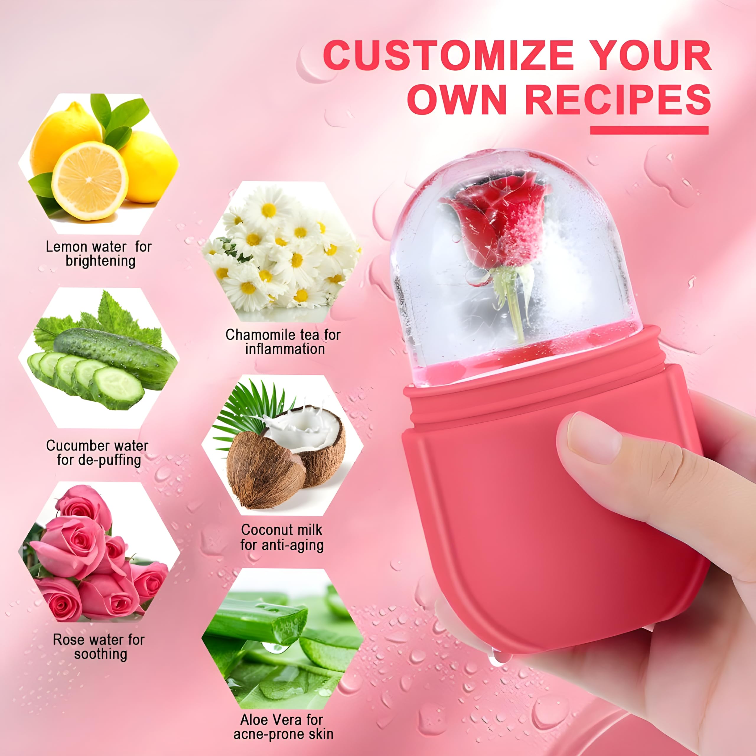 Trendy Ice Roller for Face - Reusable Cooling Face Massager for Women & Men | Reduces Puffiness, Brightens Skin | Perfect for Morning Routine & Post-Workout Recovery