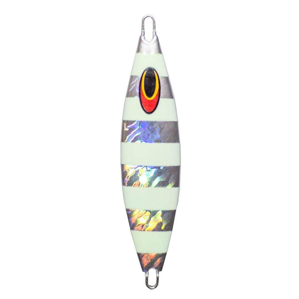 Nomad Design The Buffalo Slow Pitch Jig - Silver Glow Stripe, 120 Gram/4 oz Saltwater Fishing Lure for Deep Sea & Offshore Angling