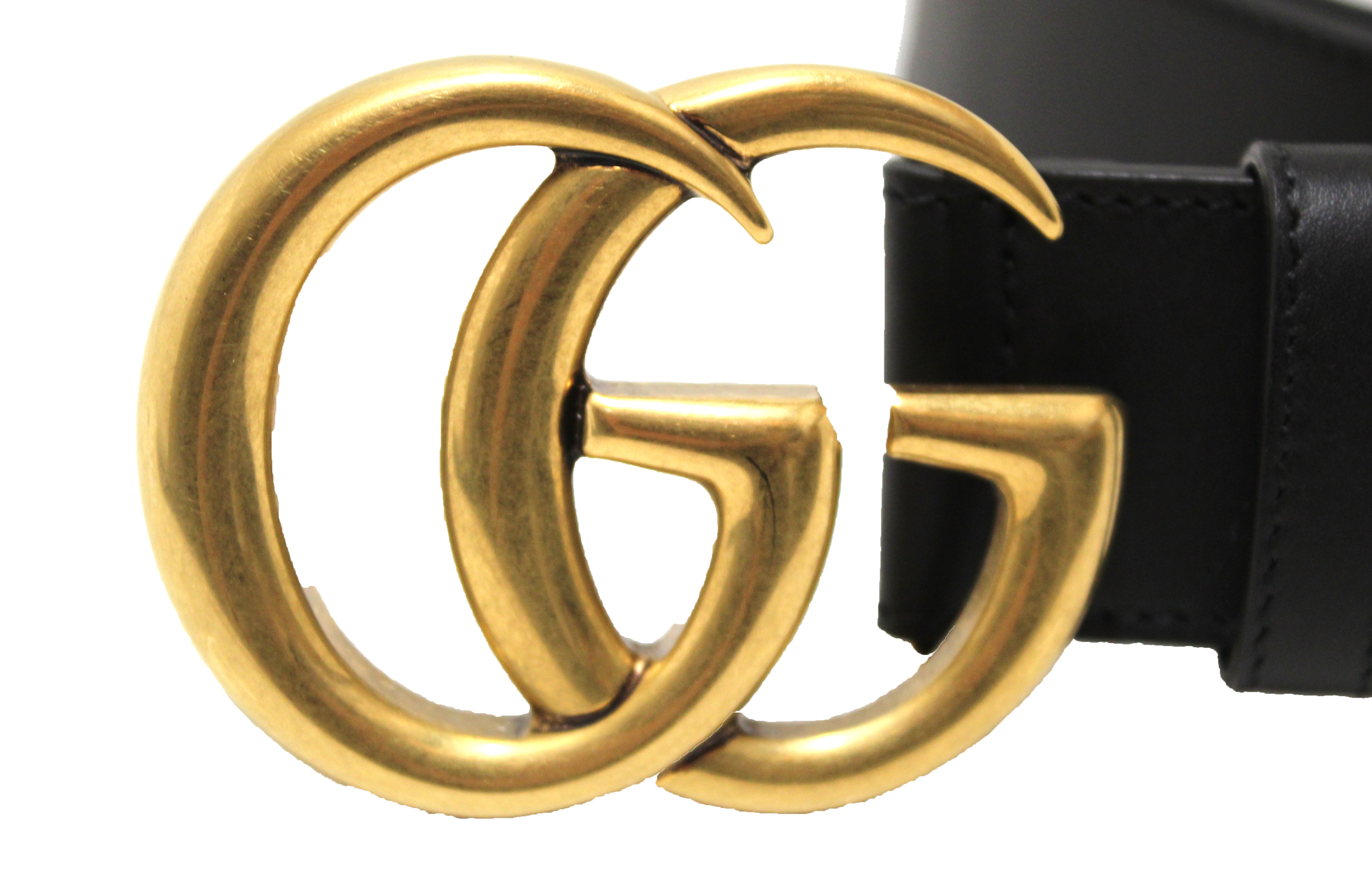Authentic Gucci 2015 Re-Edition Wide Black Smooth Leather Belt - Size 95/38 (3.8