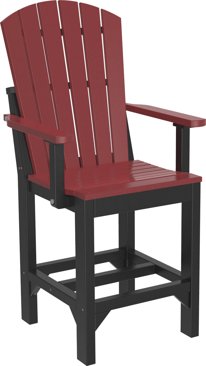 Premium Adirondack Arm Chair - Counter Height Bar Stool for Outdoor & Indoor Use - Perfect for Patio, Deck, Poolside, and Garden Relaxation