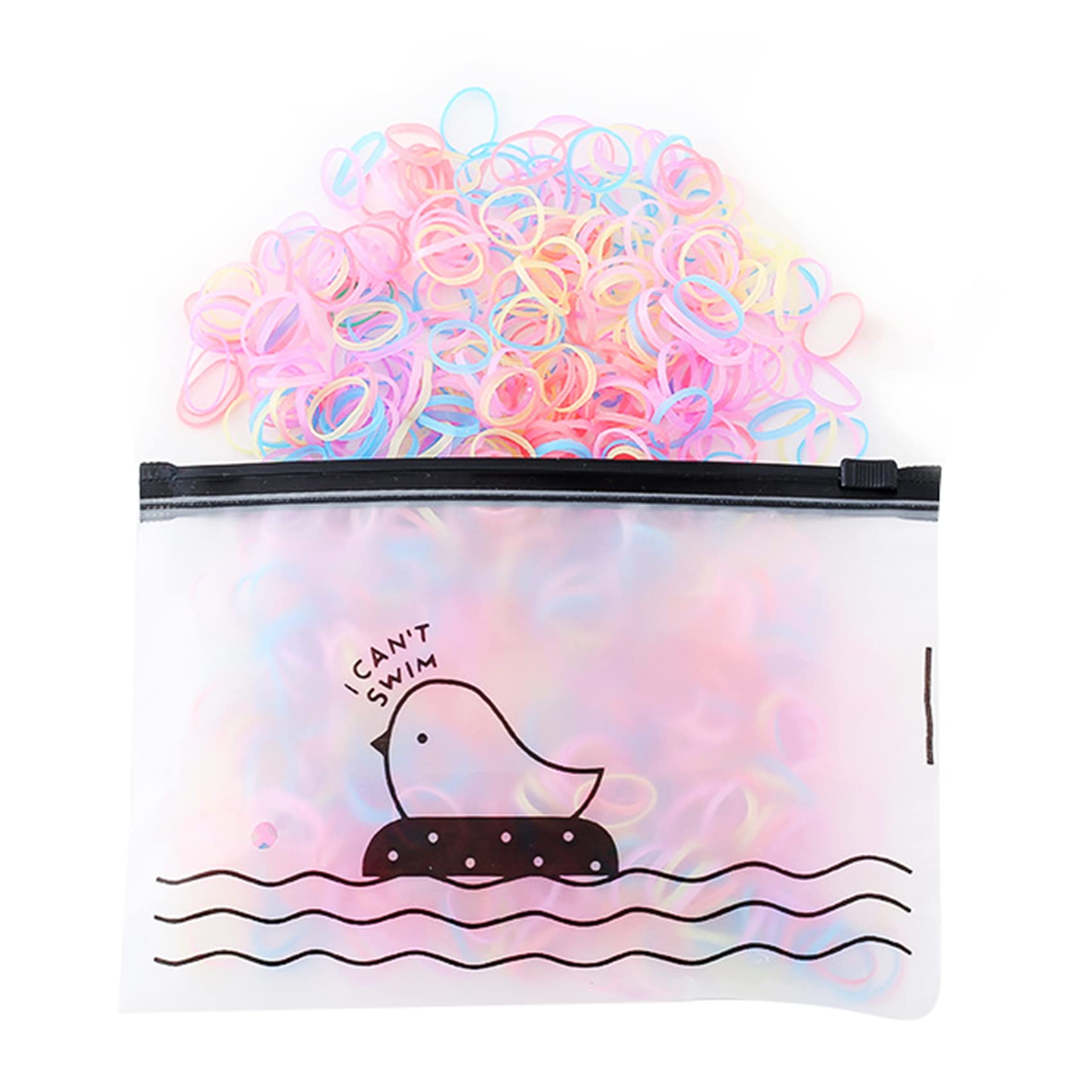 iLamourCar 500pcs Elastic Hair Bands with 10 Hairpins - Mini Rubber Hair Ties for Kids, Braids & Wedding Hairstyles - Soft Jelly Color Hair Accessories (Great for School, Parties & Daily Styling)