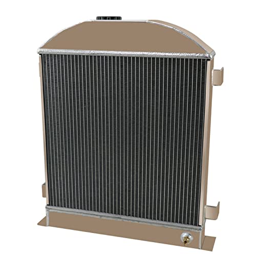 3 Row Aluminum Radiator with Shroud, Fan & Relay Kit for 1928-1929 Ford Model A 3.3L L4 Gas Engine - Perfect for Classic Car Restoration & Hot Rod Upgrades