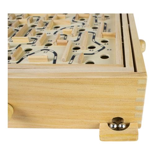 Classic Wooden Labyrinth Maze Puzzle Game - Brain Teaser & Hand-Eye Coordination Toy for Kids & Adults - Perfect for Family Game Night, Party Favors & Stress Relief