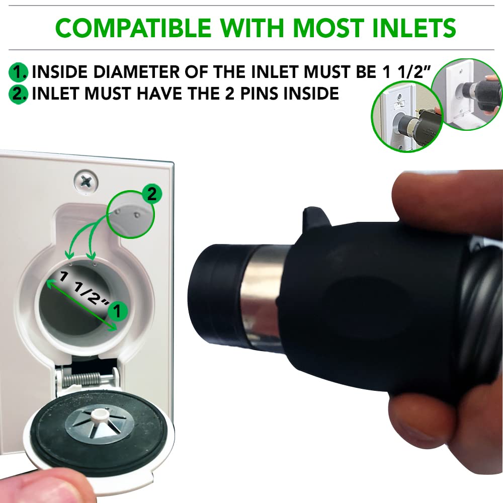 OVO Universal Central Vacuum 35ft Low Voltage Hose with Handle Switch Control - Fits Most Vacuum Inlets - Crushproof Design for Home & Car Cleaning