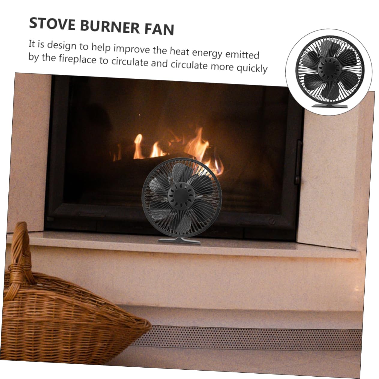 CRILSTYLEO 6-Blade Heat Powered Fireplace Fan - Efficient Wood Stove Fan for Log Burner & Stove Burner - Silent & Eco-Friendly - Perfect for Home Heating & Energy Savings