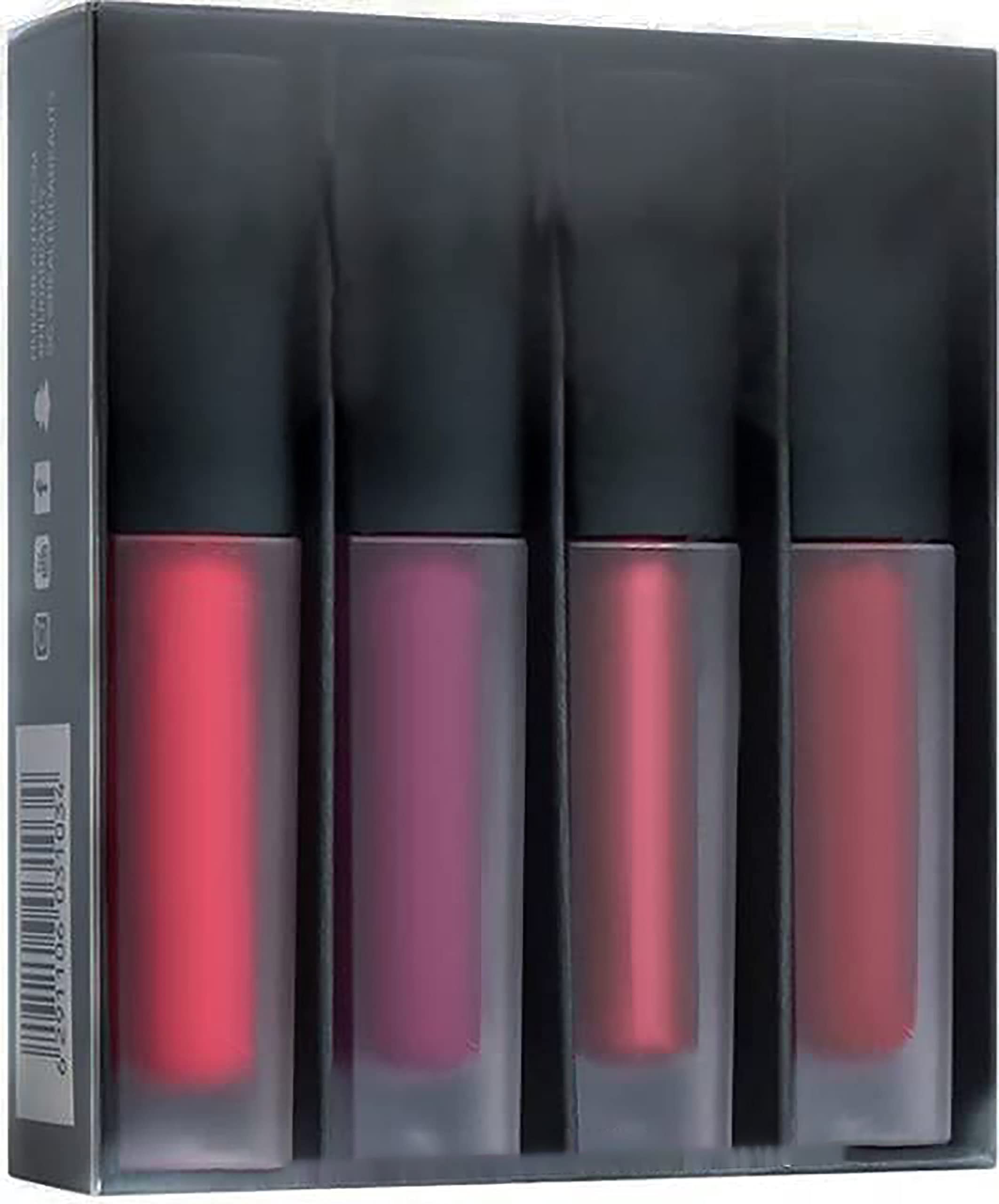 MeeTo Professional Liquid Matte Mini Lipstick Set - 4 Colors (Red Edition) | Long-Lasting, Cruelty-Free, Vegan Makeup for Everyday Wear & Special Occasions